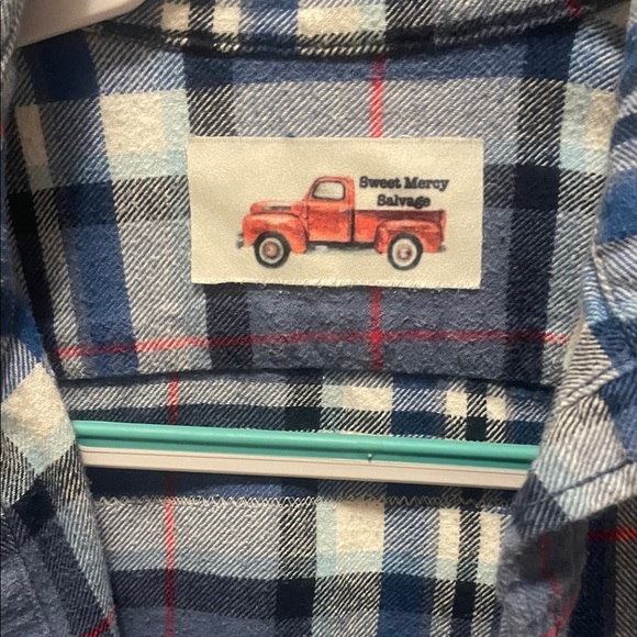 Plaid womens Button Down Shirt with Ice Cream Design - Picture 4 of 4